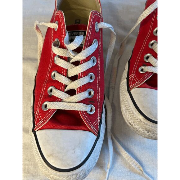 Converse All Star Red/White Low Top Sneakers, Women's 8. Men's Size 6, Skater - Picture 8 of 8